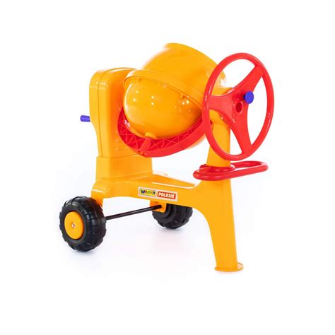 Thematic photo of a child playing with a Wader cement mixer and builder's tools