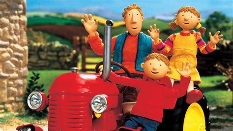 Characters from Little Red Tractor series: Red Tractor, Stan, Mr. Jones and Blue Tractor