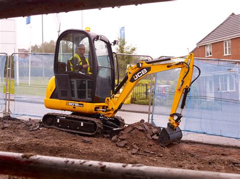Thematic photo of a JCB 8018 CTS mini excavator at work on a construction site