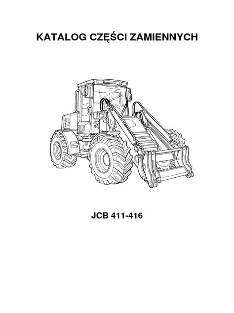 Interaktywny schemat katalogu części JCB z zaznaczonym wyborem modelu