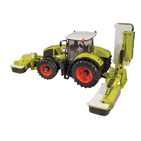 Zabawkowa kosiarka Bruder Claas Disco na tle zielonej trawy