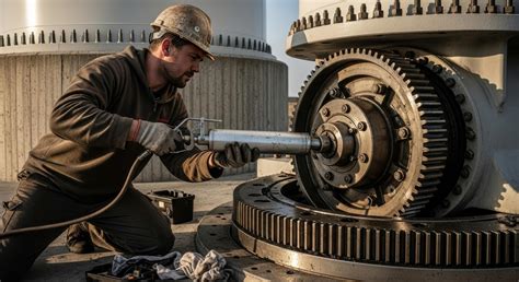 Photo of a technician repairing a gearbox