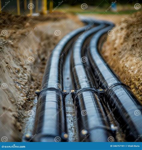 Diagram showing underground telecommunication cables being laid in a trench, with a compactor ensuring ground stability