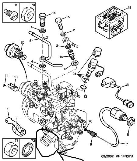 Schemat budowy pompy wtryskowej Lucas CAV 963