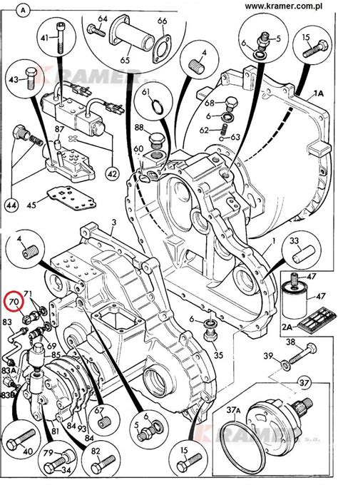 Schemat budowy skrzyni biegów w JCB 3CX