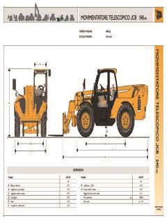 Infographic showing key technical specifications of JCB 540-140