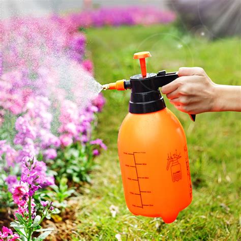 Thematic photo of a person using a hand sprayer in a garden or small farm