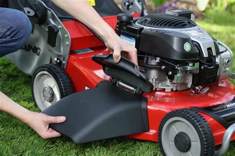 Photo showing a person comfortably using a Weibang lawnmower