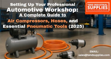 Thematic photo of various air compressors in a workshop setting