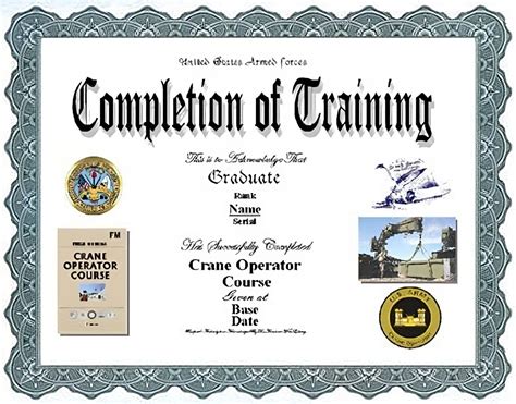 Photo of a UDT qualification certificate for mobile crane operation