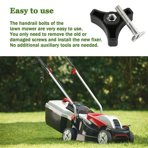 Diagram illustrating the assembly of lawnmower handles with wing nuts