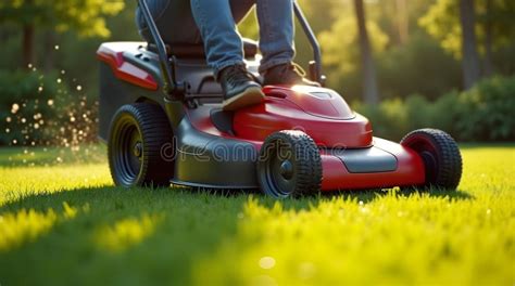 The Faworyt Handy KC1600A electric lawnmower in action, cutting grass on a small to medium-sized lawn. The image should highlight its compact design and ergonomic handle.