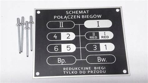 Tabliczka znamionowa ze schematem biegów dla Władimirca T-25