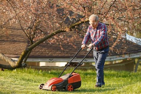 Tematyczne zdjęcie ogrodu z kosiarką