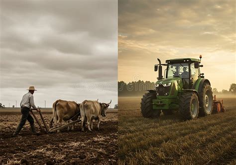 Thematic photo comparing a sophisticated soviet space vehicle and a simple T-25 tractor, to illustrate technological contrast