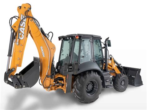 Thematic photo of a modern backhoe loader Case 580SV in action