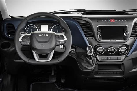 Photo of the interior of an Iveco Daily cabin with a HI CONNECT screen