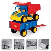 Zdjęcie przedstawiające Gigant Truck Wywrotka z Przyczepą Little Tikes, prezentujące jego rozmiar i funkcje