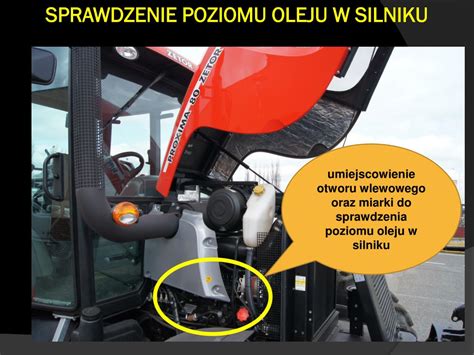 Ilustracja sprawdzania poziomu oleju w silniku odśnieżarki