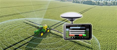 Zilustrowanie opryskiwacza z zaawansowanymi sensorami i systemem GPS