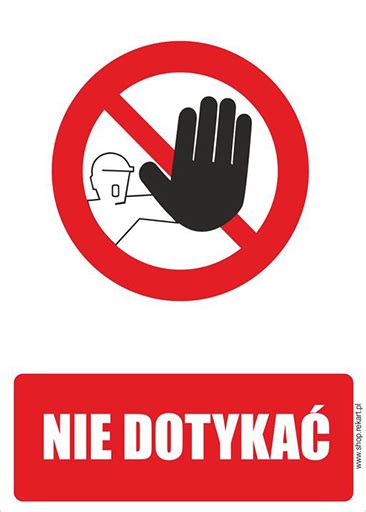 zdjęcie ostrzegawcze: znak zakazu dotykania noży kosiarki