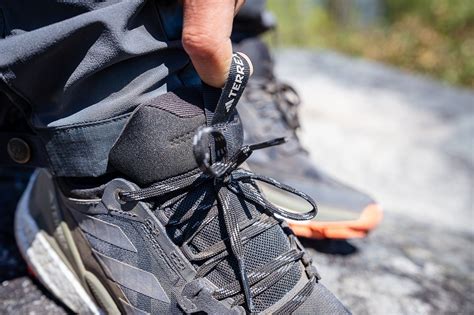 Close-up photo of the adidas Terrex Solo lacing system