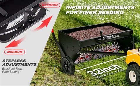 Diagram showing different attachments for a garden tractor (e.g., aerator, verticutter, seed spreader)