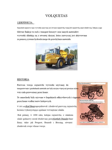 Infografika przedstawiająca różne typy wywrotek i ich ładowności