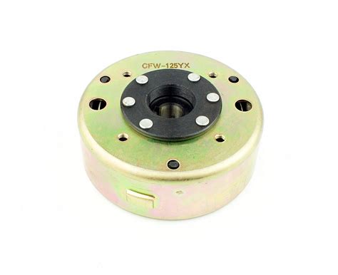 Schemat przedstawiający koło magnesowe i cewkę zapłonową z zaznaczoną szczeliną regulacyjną