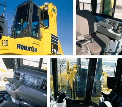 Interior of the Komatsu CK50-8E0 cabin, highlighting the new monitor and joysticks