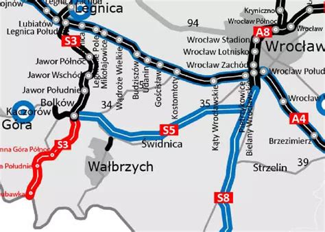 Mapa z lokalizacją wypadków ciężarówek na Dolnym Śląsku i autostradzie A4