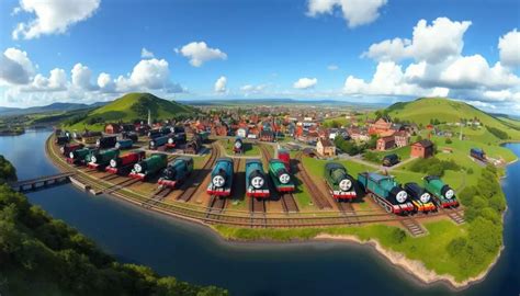Mapa fikcyjnej wyspy Sodor z serialu Tomek i Przyjaciele