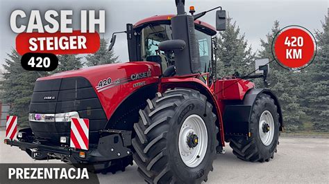 Schematyczny widok ciągnika Case IH z zaznaczonymi kluczowymi elementami konstrukcyjnymi