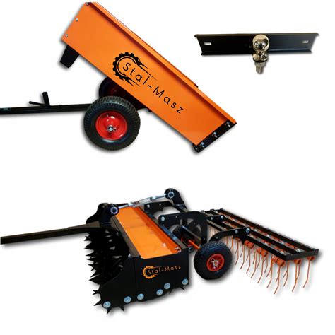 Zdjęcie samodzielnie zbudowanego traktorka z wysięgnikiem do usuwania obornika, wykonanego z części samochodowych i rolniczych.