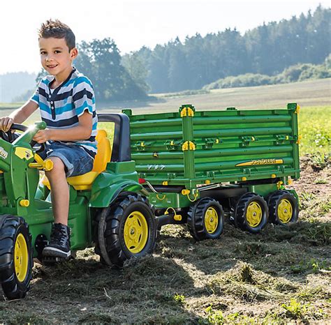 Rolly Toys Mega Trailer John Deere z możliwością wyładunku na trzy strony