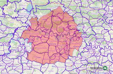Mapa obszarów naftonośnych Karpat