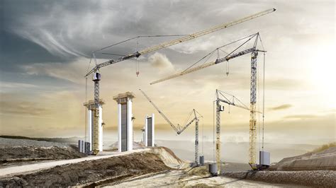 Thematic photo of Liebherr tower cranes on a construction site