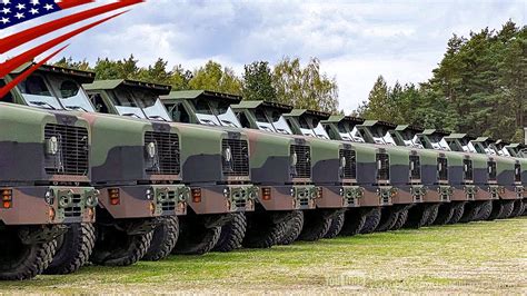 Thematic photo of military vehicles and tanks moving on a road in Poland