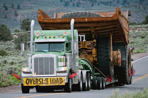Thematic photo of an oversized vehicle with a special load on the road