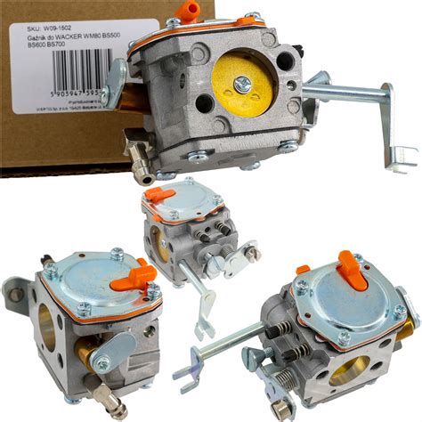 Gaźnik Tillotson HS-284 zamontowany w silniku Wacker WM80, schemat budowy