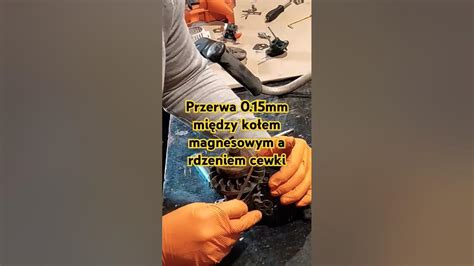 Ilustracja przedstawiająca prawidłowy odstęp (szczelinę) między cewką a kołem magnesowym