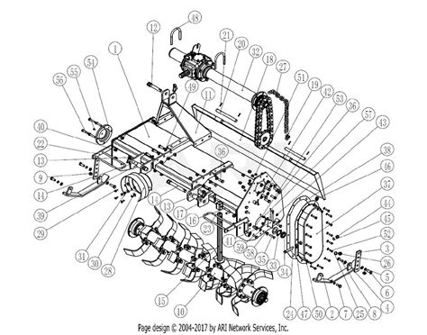 Diagram showing additional attachments for a rototiller