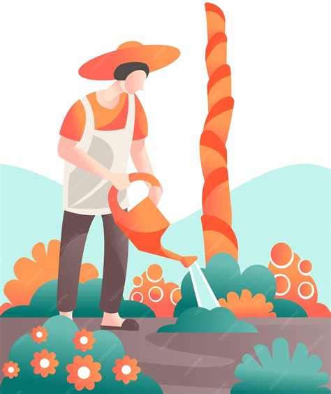 Ilustracja przedstawiająca glebogryzarkę pracującą w ogrodzie