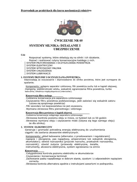 konserwacja silnika miniwywrotki