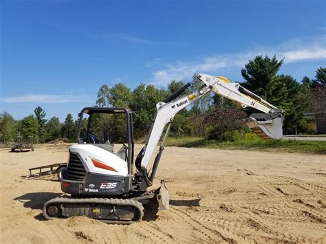 Thematic photo of a Bobcat mini excavator at a construction site