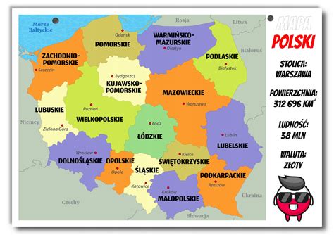 Mapa Polski z zaznaczonymi głównymi obszarami publikacji ogłoszeń dotyczących pojazdów.