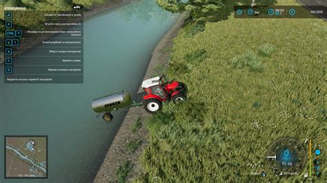 Schemat przedstawiający różne źródła wody dla zwierząt w Farming Simulator 15: studzienka, rzeka, jezioro