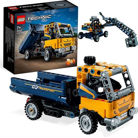 Zestaw klocków LEGO Technic 42147 Wywrotka i Koparka 2w1 z modelem wywrotki i koparki