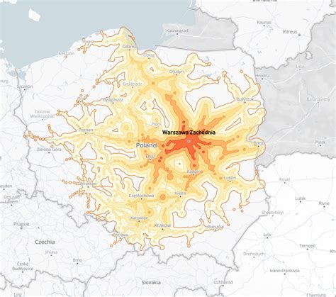 Mapa pokazująca lokalizacje ogłoszeń siewników Stegner