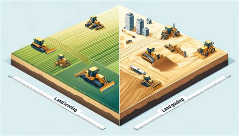 Diagram showing different stages of land preparation from clearing to final leveling